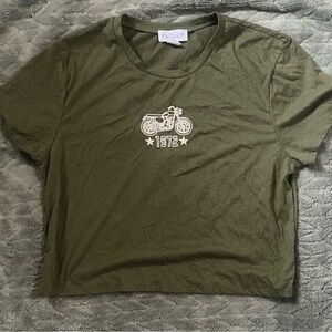 Outlaw Olive Green Graphic Tank Top - 1972 Motorcycle